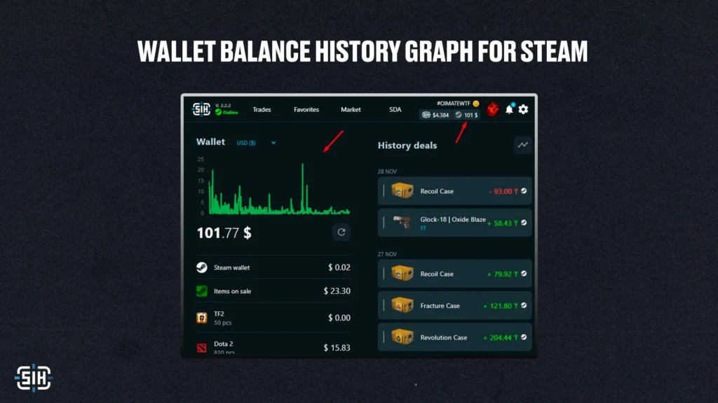 Wallet Balance History Graph