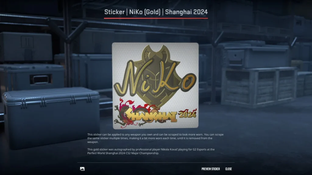 3. Sticker | NiKo (Gold) | Shanghai 2024