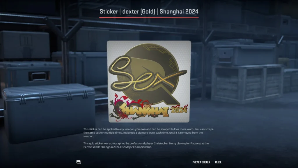 5. Sticker | dexter (Gold) | Shanghai 2024