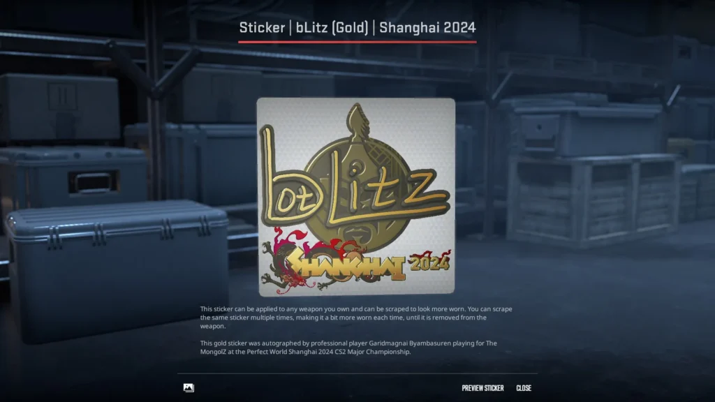 7. Sticker | bLitz (Gold) | Shanghai 2024