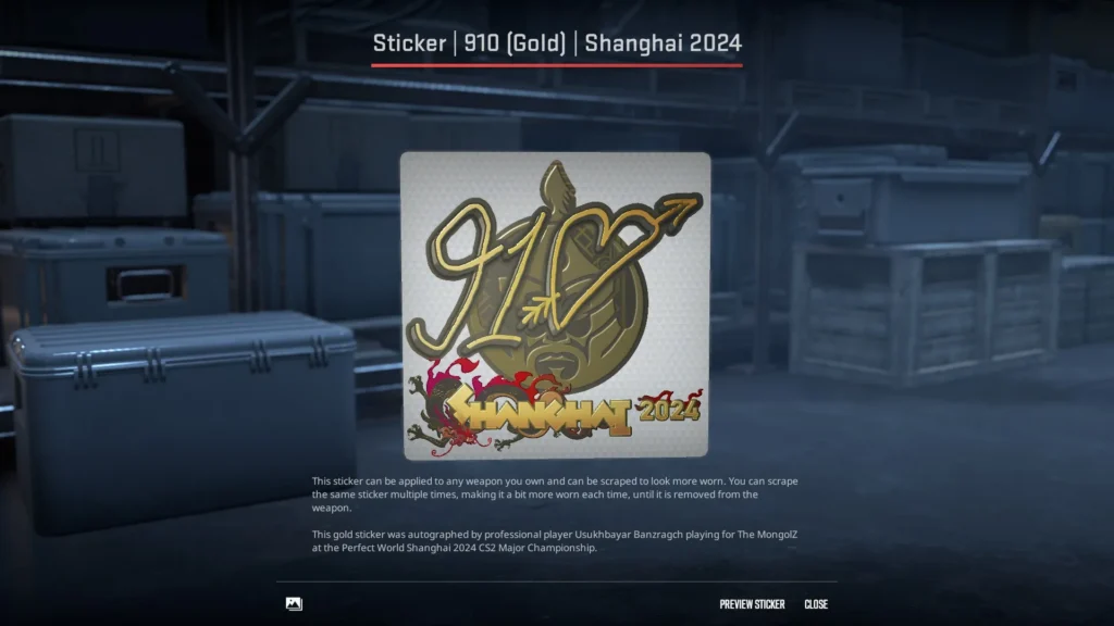 8. Sticker | 910 (Gold) | Shanghai 2024