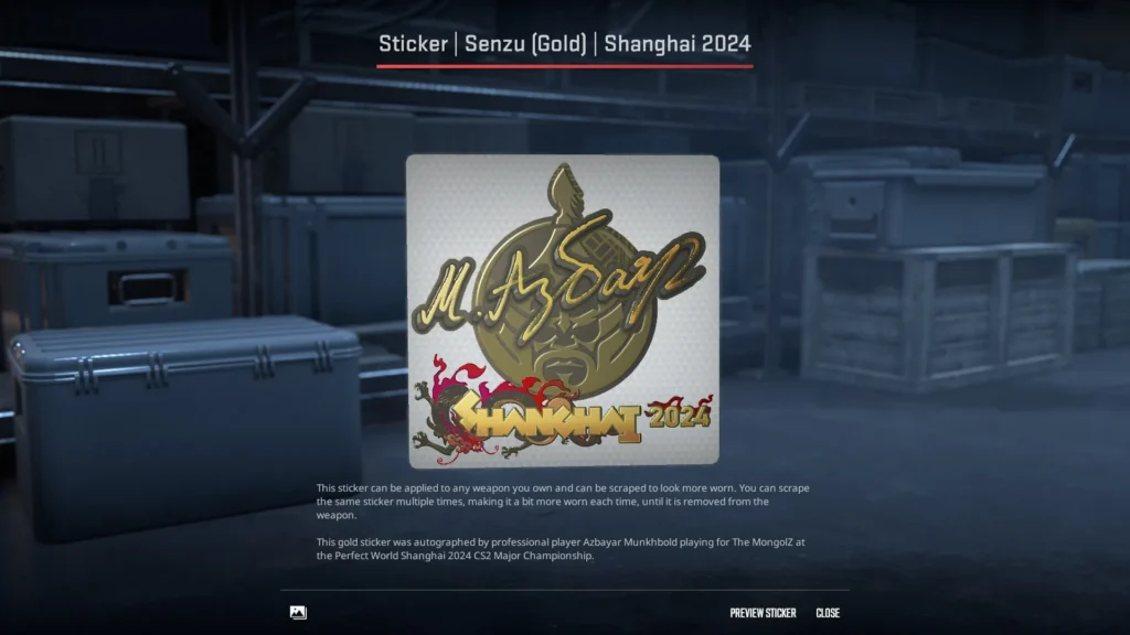 10. Sticker | Senzu (Gold) | Shanghai 2024