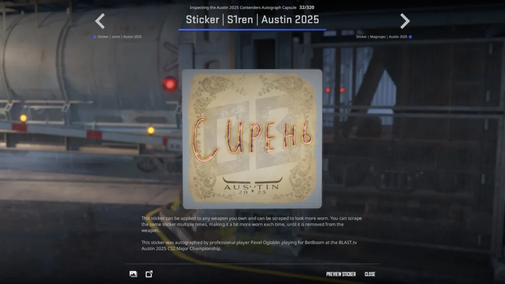 Sticker | s1ren | Austin 2025