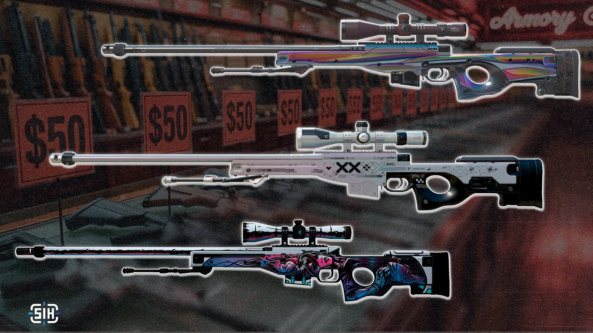 Лучшие AWP до $50 в CS2. Стиль, который не бьёт по кошельку.