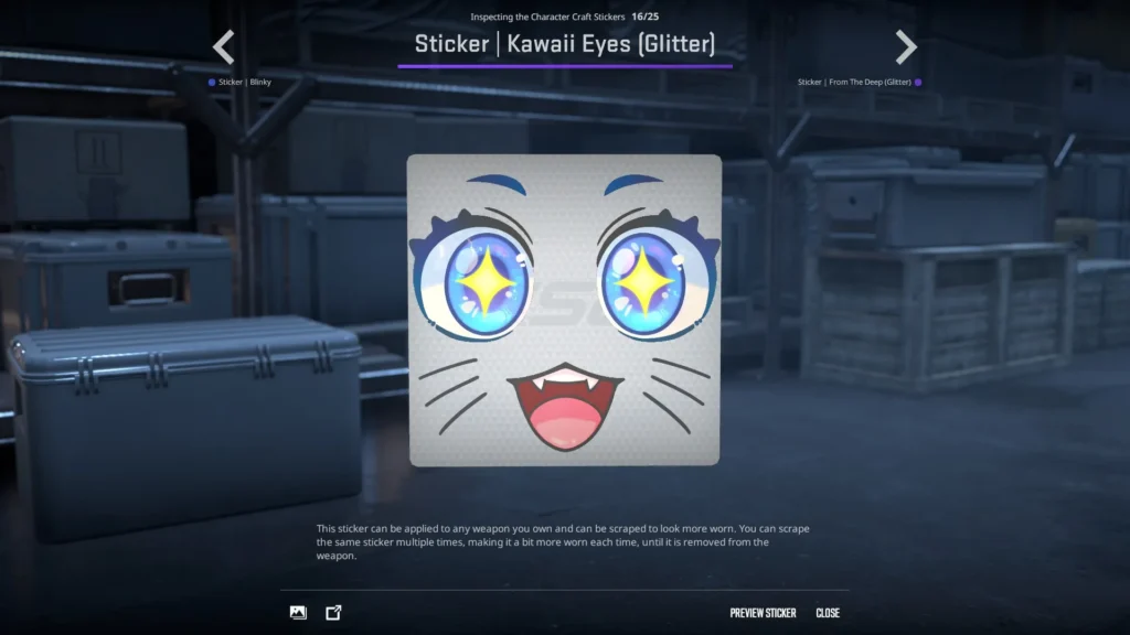 Sticker | Kawaii Eyes (Glitter)