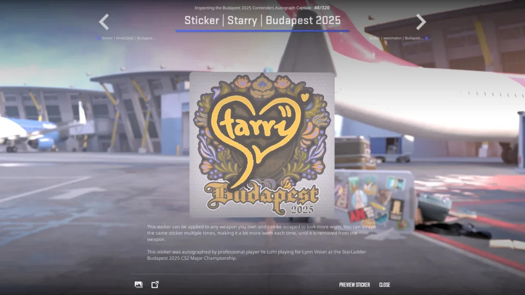Sticker | Starry | Budapest 2025