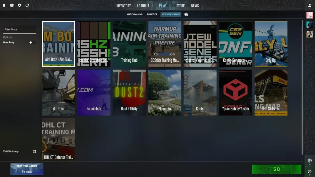Workshop Maps for Warm-up and Training