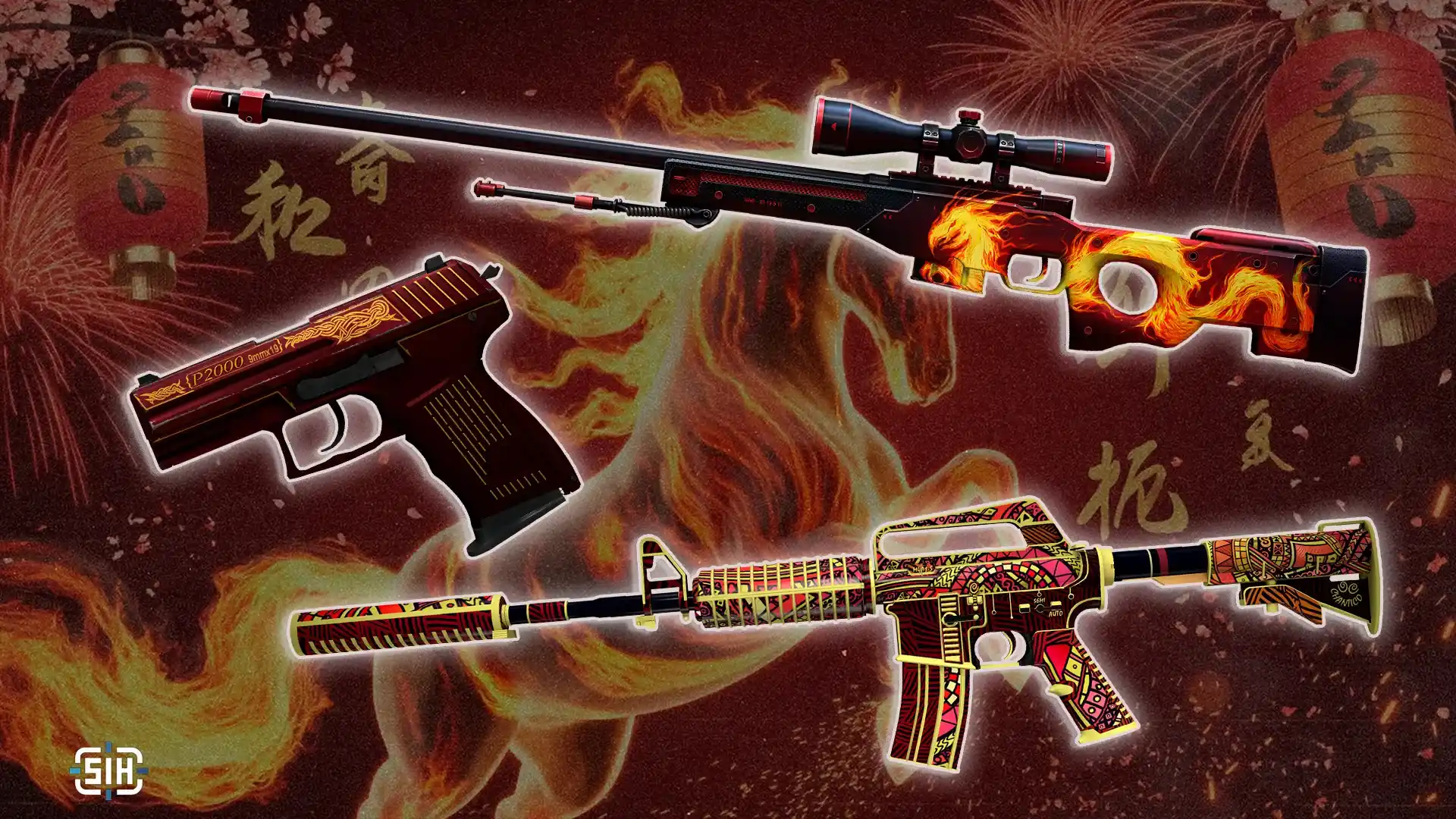 A Fiery CS2 Skin Roundup for the Lunar New Year. Attract luck in the Year of the Fire Horse.