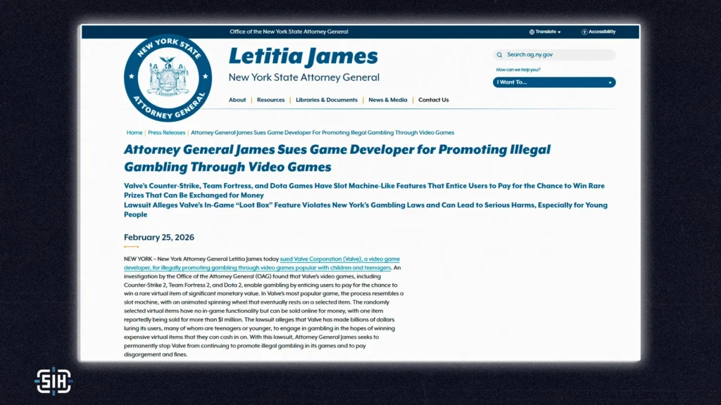 How VALVE, According to New York, "Lures Players into a Casino"