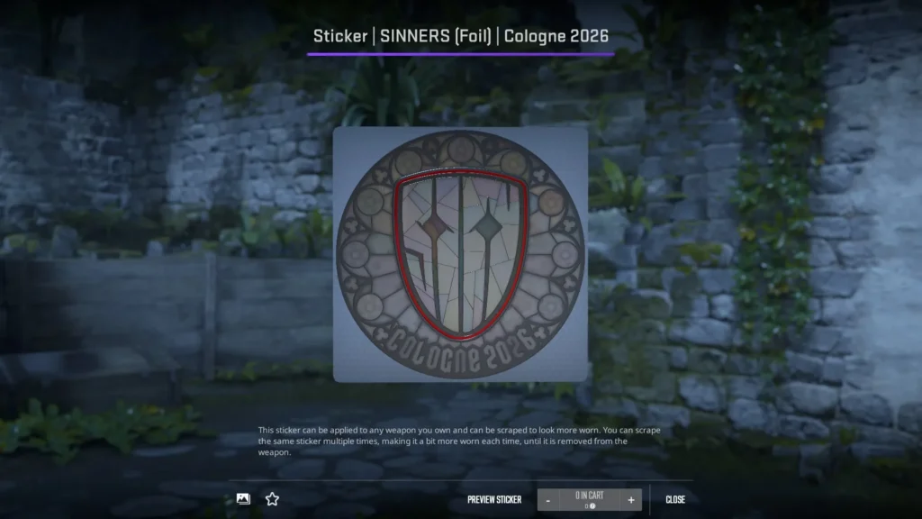 Sticker | SINNERS | Cologne 2026 (Foil)