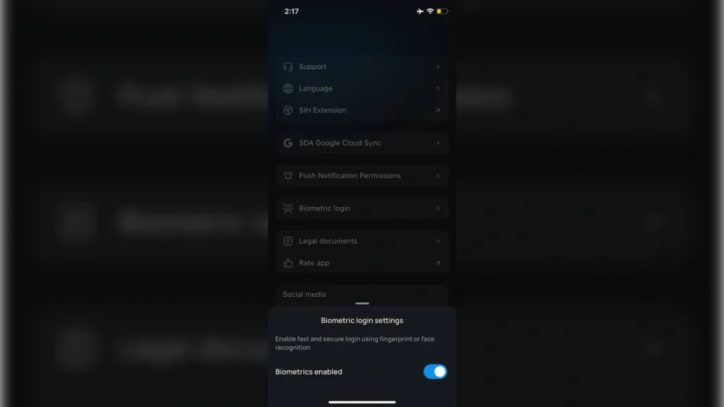 Biometric login​