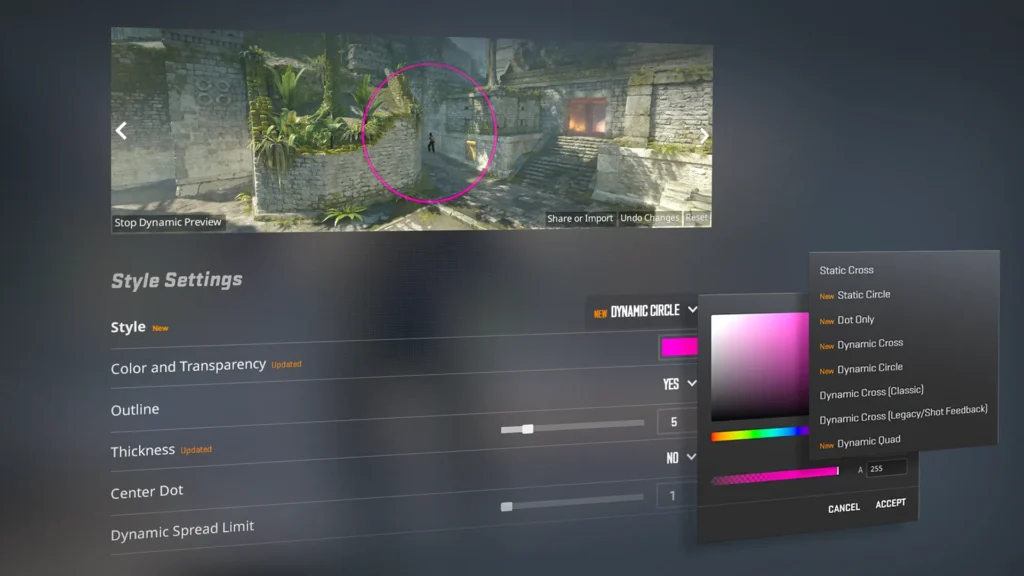 Crosshairs: A Dedicated Tab and Dynamic Quad by Default